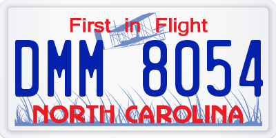 NC license plate DMM8054