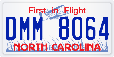 NC license plate DMM8064