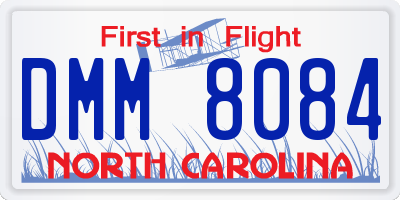 NC license plate DMM8084
