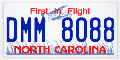 NC license plate DMM8088