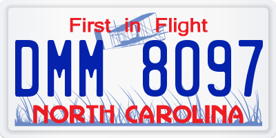 NC license plate DMM8097