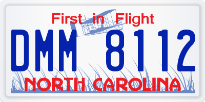 NC license plate DMM8112