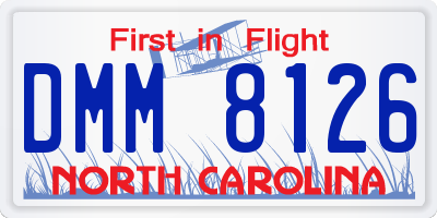 NC license plate DMM8126