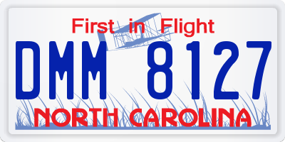 NC license plate DMM8127