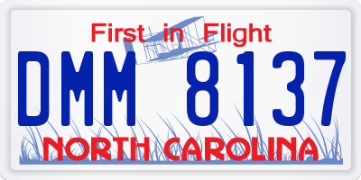 NC license plate DMM8137