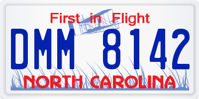 NC license plate DMM8142