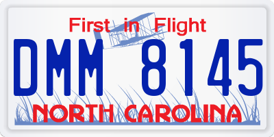 NC license plate DMM8145