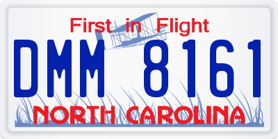 NC license plate DMM8161