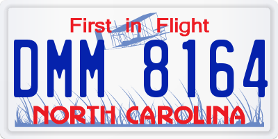 NC license plate DMM8164