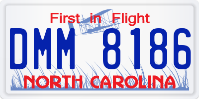 NC license plate DMM8186