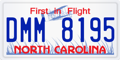 NC license plate DMM8195