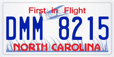 NC license plate DMM8215