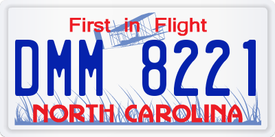 NC license plate DMM8221