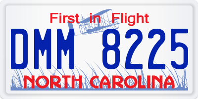 NC license plate DMM8225