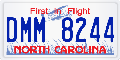 NC license plate DMM8244