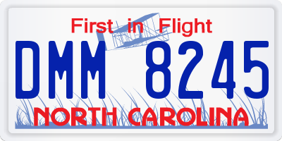 NC license plate DMM8245