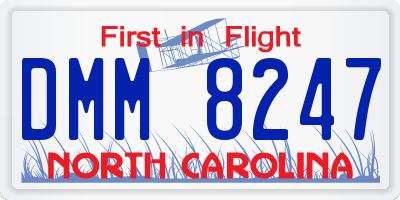 NC license plate DMM8247