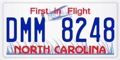 NC license plate DMM8248