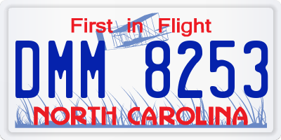 NC license plate DMM8253