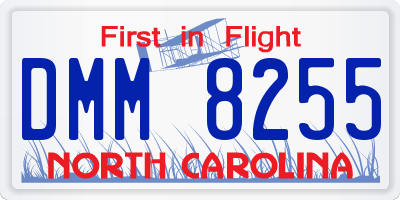 NC license plate DMM8255