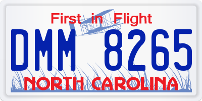NC license plate DMM8265