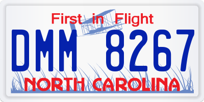 NC license plate DMM8267