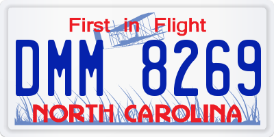 NC license plate DMM8269