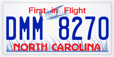 NC license plate DMM8270
