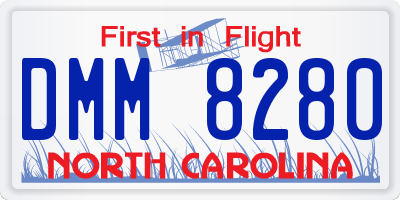 NC license plate DMM8280
