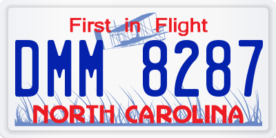 NC license plate DMM8287