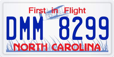 NC license plate DMM8299