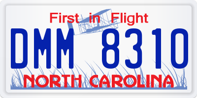 NC license plate DMM8310