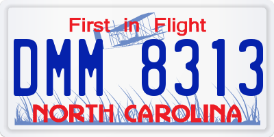 NC license plate DMM8313