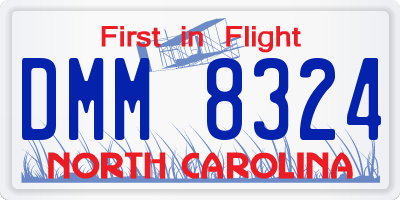 NC license plate DMM8324