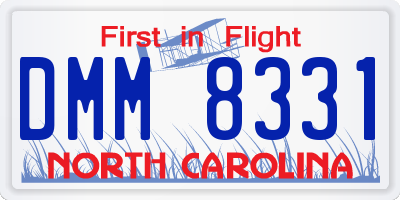 NC license plate DMM8331