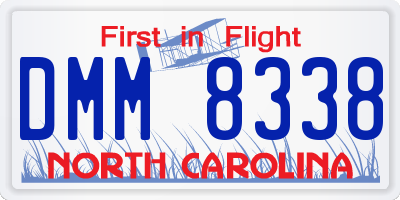 NC license plate DMM8338