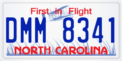 NC license plate DMM8341