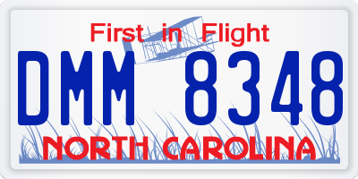 NC license plate DMM8348