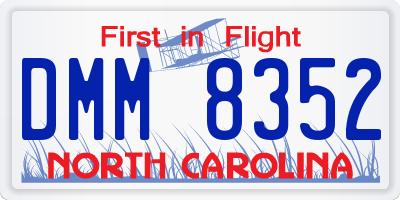 NC license plate DMM8352