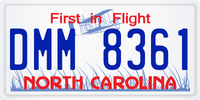 NC license plate DMM8361