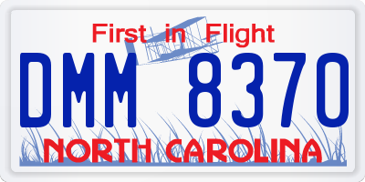NC license plate DMM8370