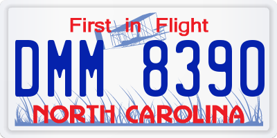 NC license plate DMM8390