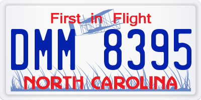 NC license plate DMM8395