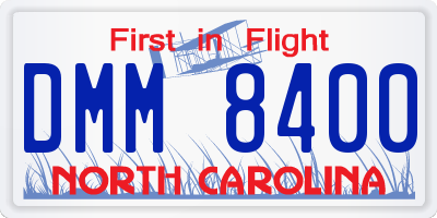 NC license plate DMM8400