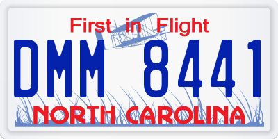NC license plate DMM8441