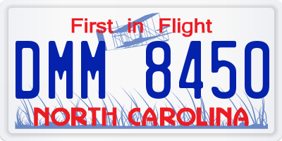 NC license plate DMM8450