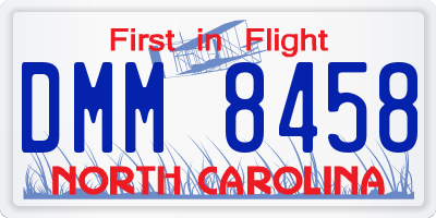 NC license plate DMM8458