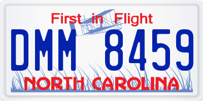 NC license plate DMM8459