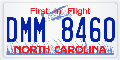 NC license plate DMM8460