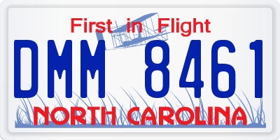 NC license plate DMM8461